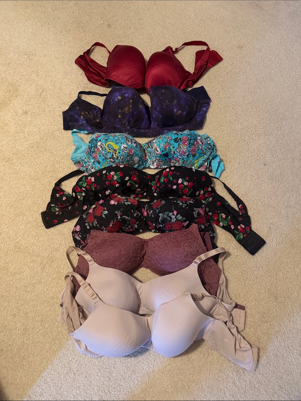 Women's Mixed Color Comfort Bras - Lot of 8